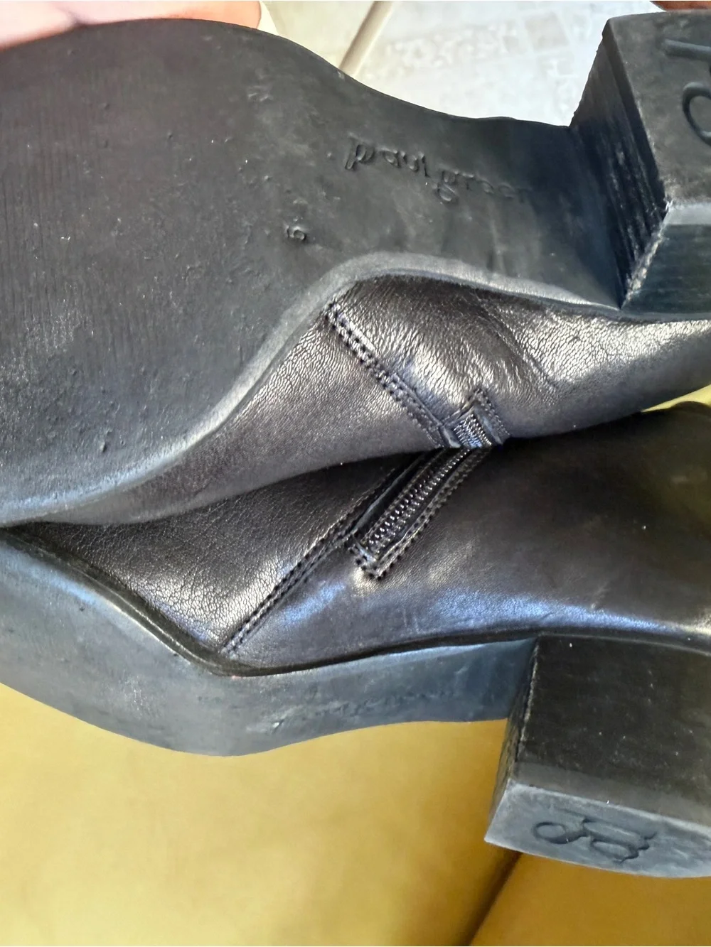 Paul Green Black Leather Ankle Booties 7.5